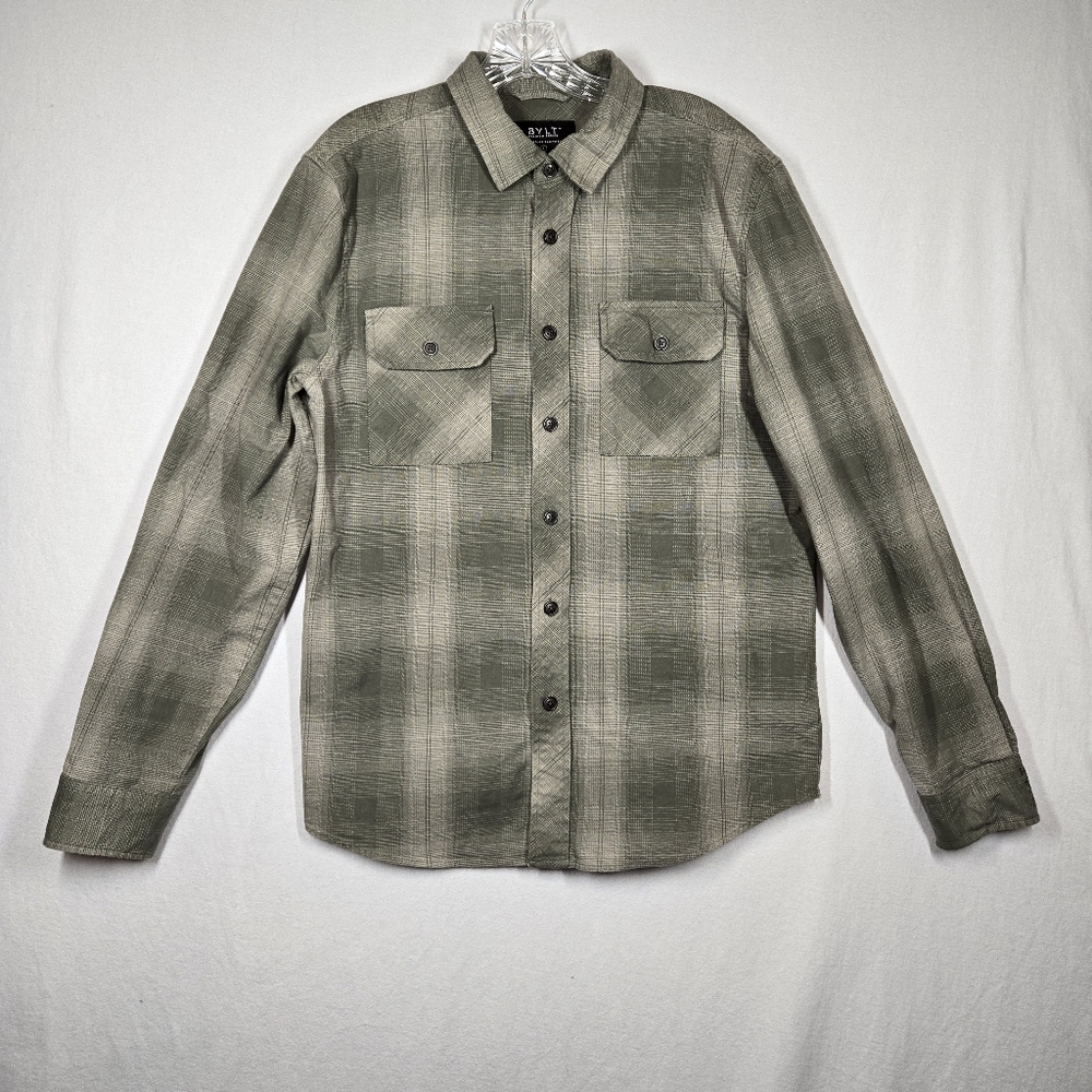 BYLT Basics Men's Green Plaid Button-Down Shirt